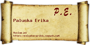 Paluska Erika névjegykártya
